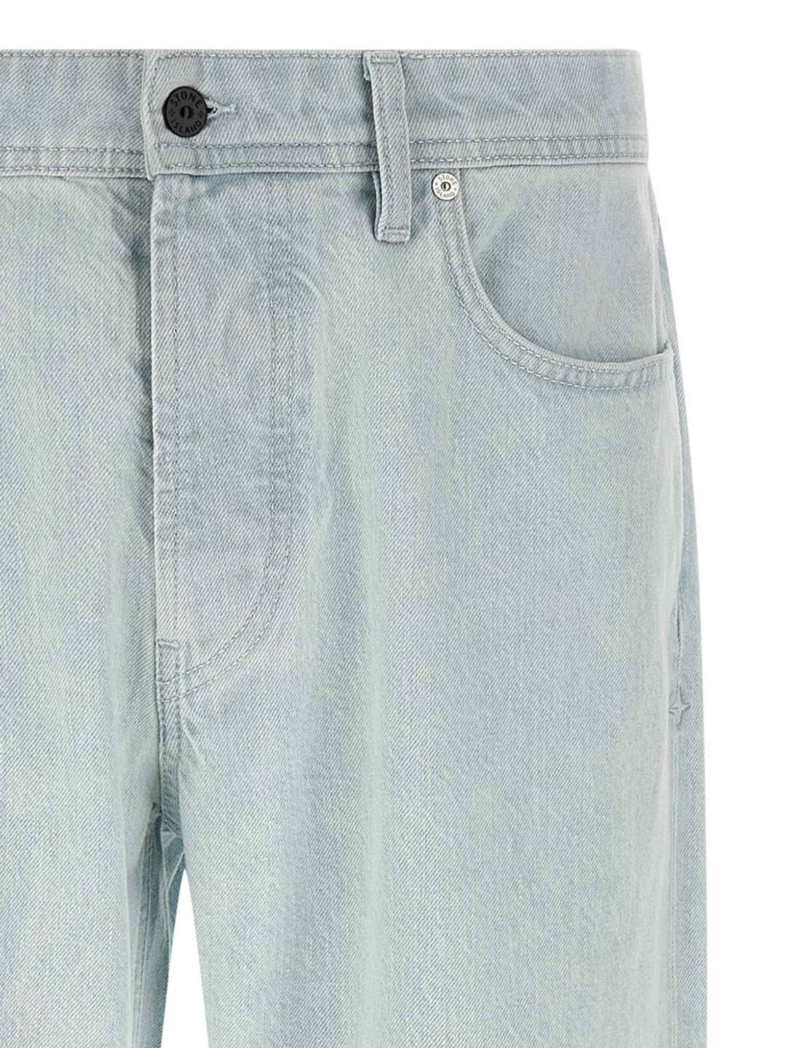 Blue Cotton Straight-Leg Jeans