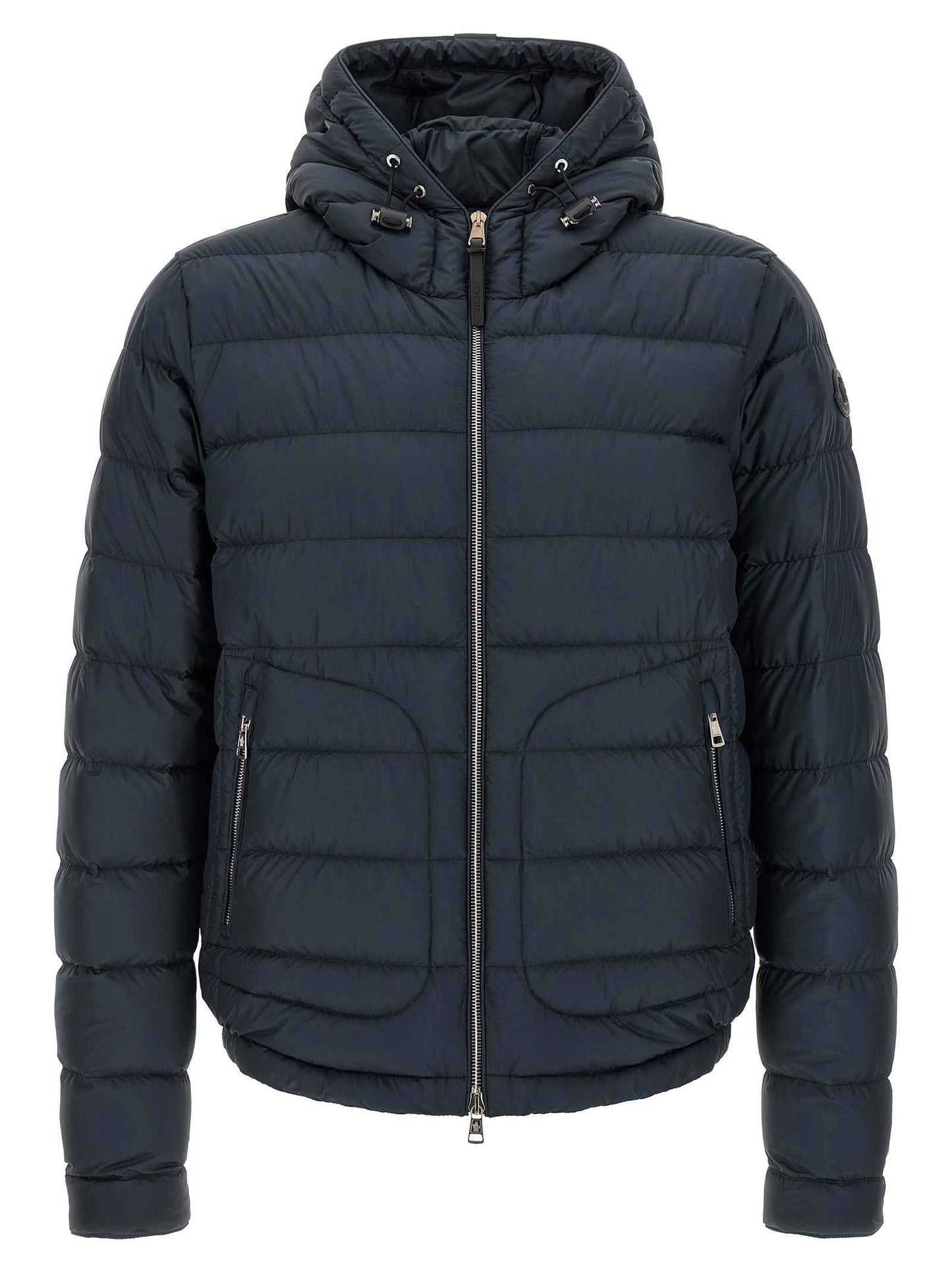 Blue Polyester Full-Length Jacket