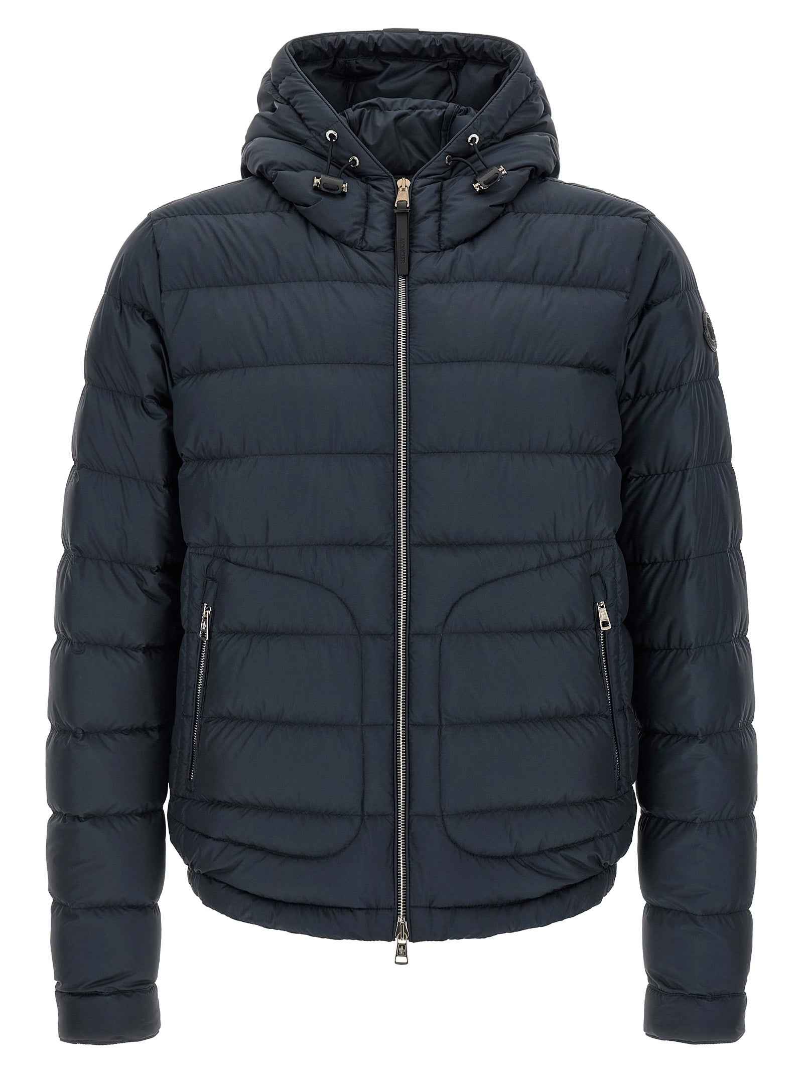 Blue Polyester Full-Length Jacket