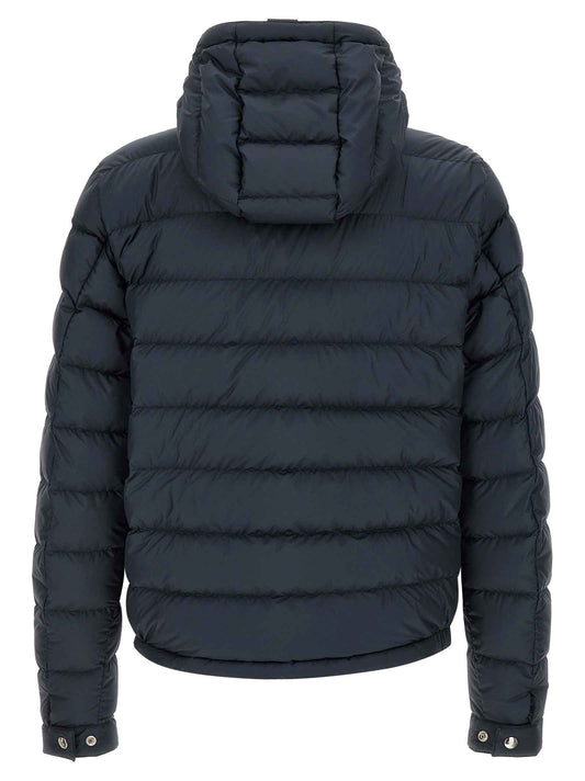Blue Polyester Full-Length Jacket