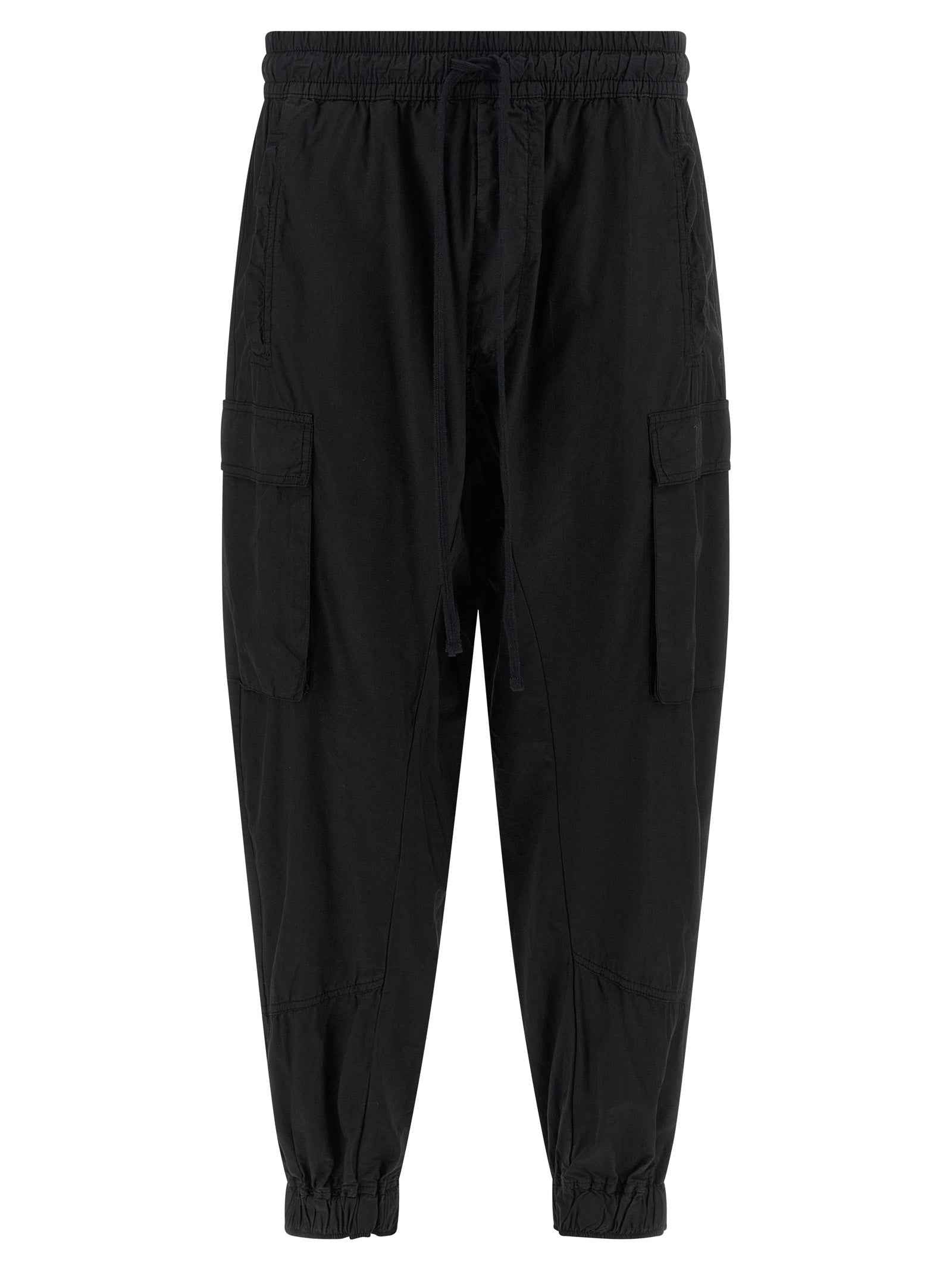 Black Organic Cotton Cargo Pants