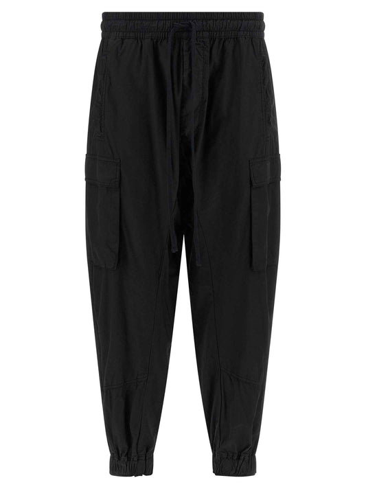 Black Organic Cotton Cargo Pants