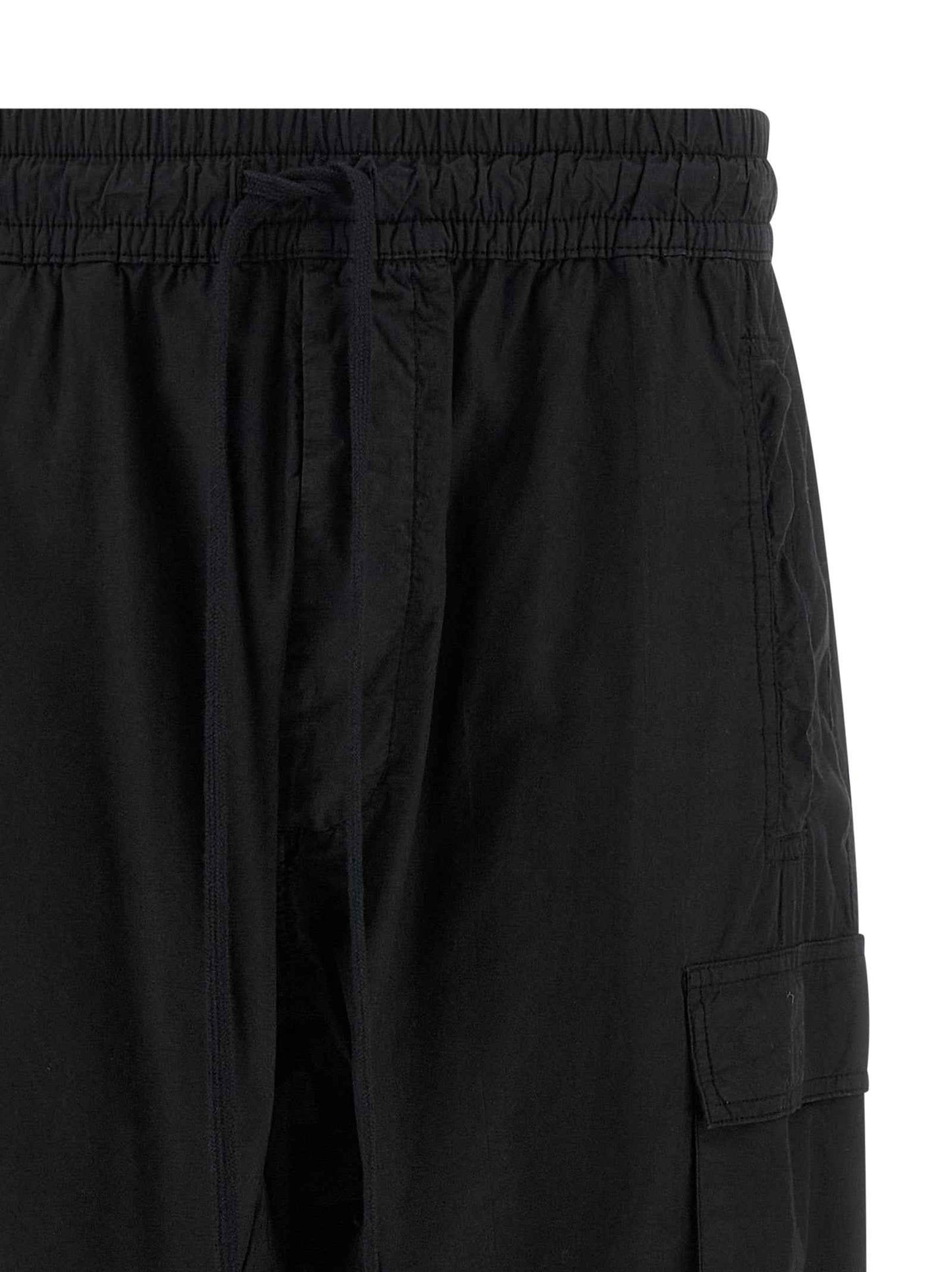 Black Organic Cotton Cargo Pants
