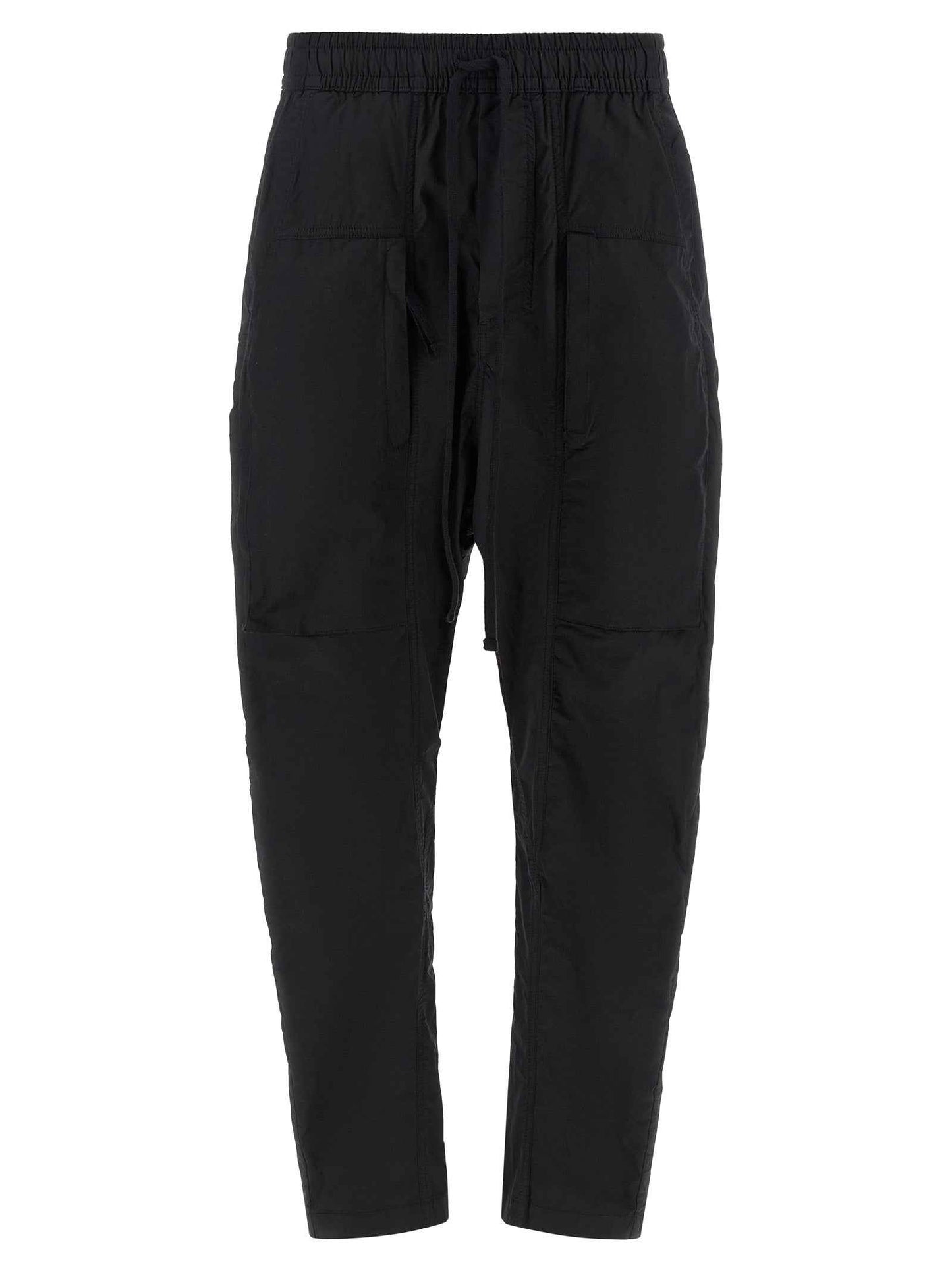 Black Cotton Casual Pants