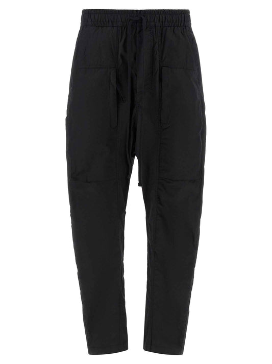 Black Cotton Casual Pants