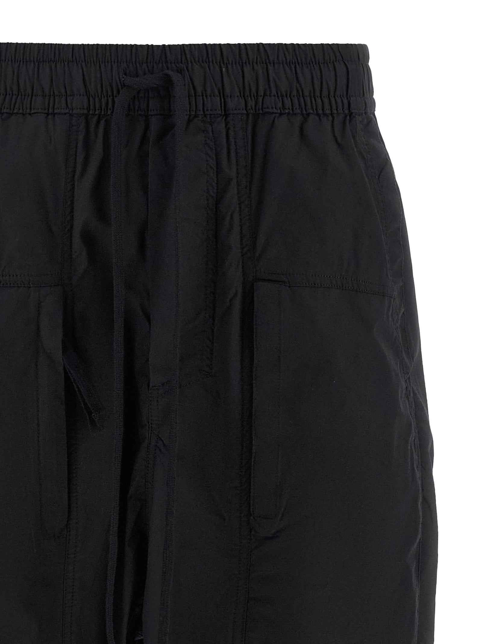 Black Cotton Casual Pants