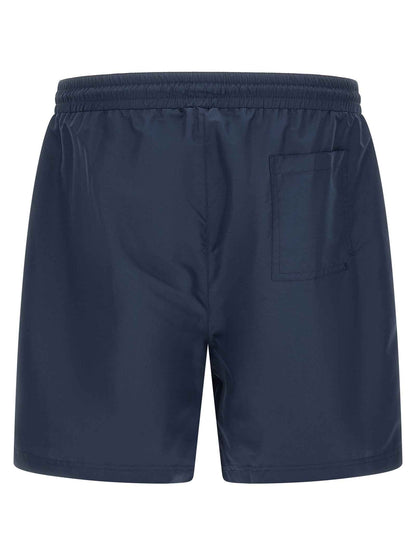 Blue Polyester Swim Shorts