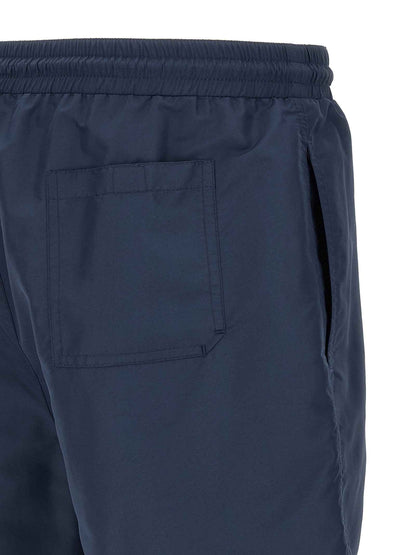 Blue Polyester Swim Shorts