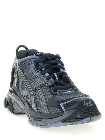 Gray Polyethylene Athletic Sneakers