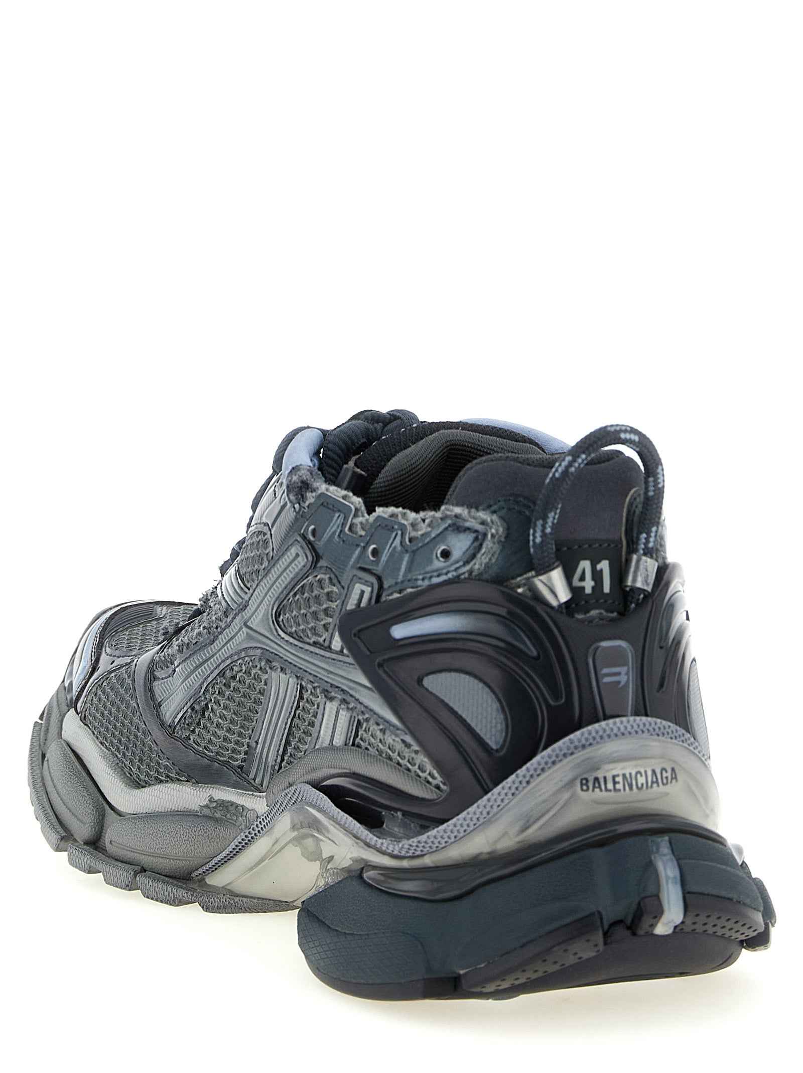 Gray Polyethylene Athletic Sneakers