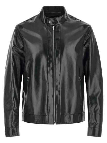 Blue Lamb Leather Leather Jacket