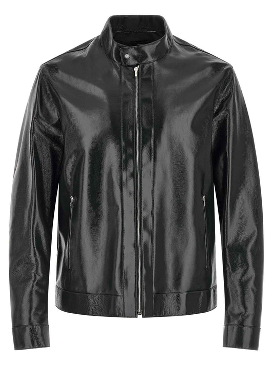 Blue Lamb Leather Leather Jacket