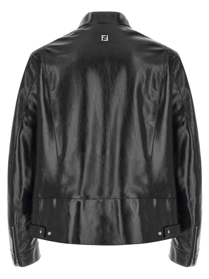 Blue Lamb Leather Leather Jacket