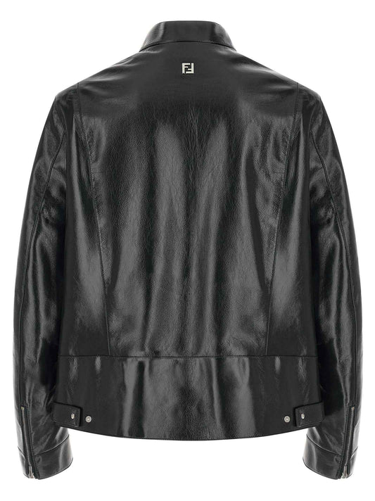 Blue Lamb Leather Leather Jacket