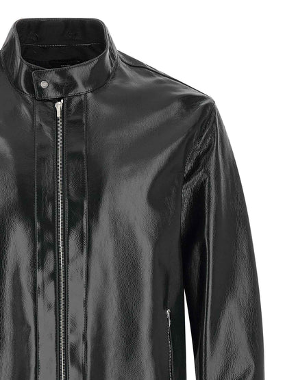 Blue Lamb Leather Leather Jacket