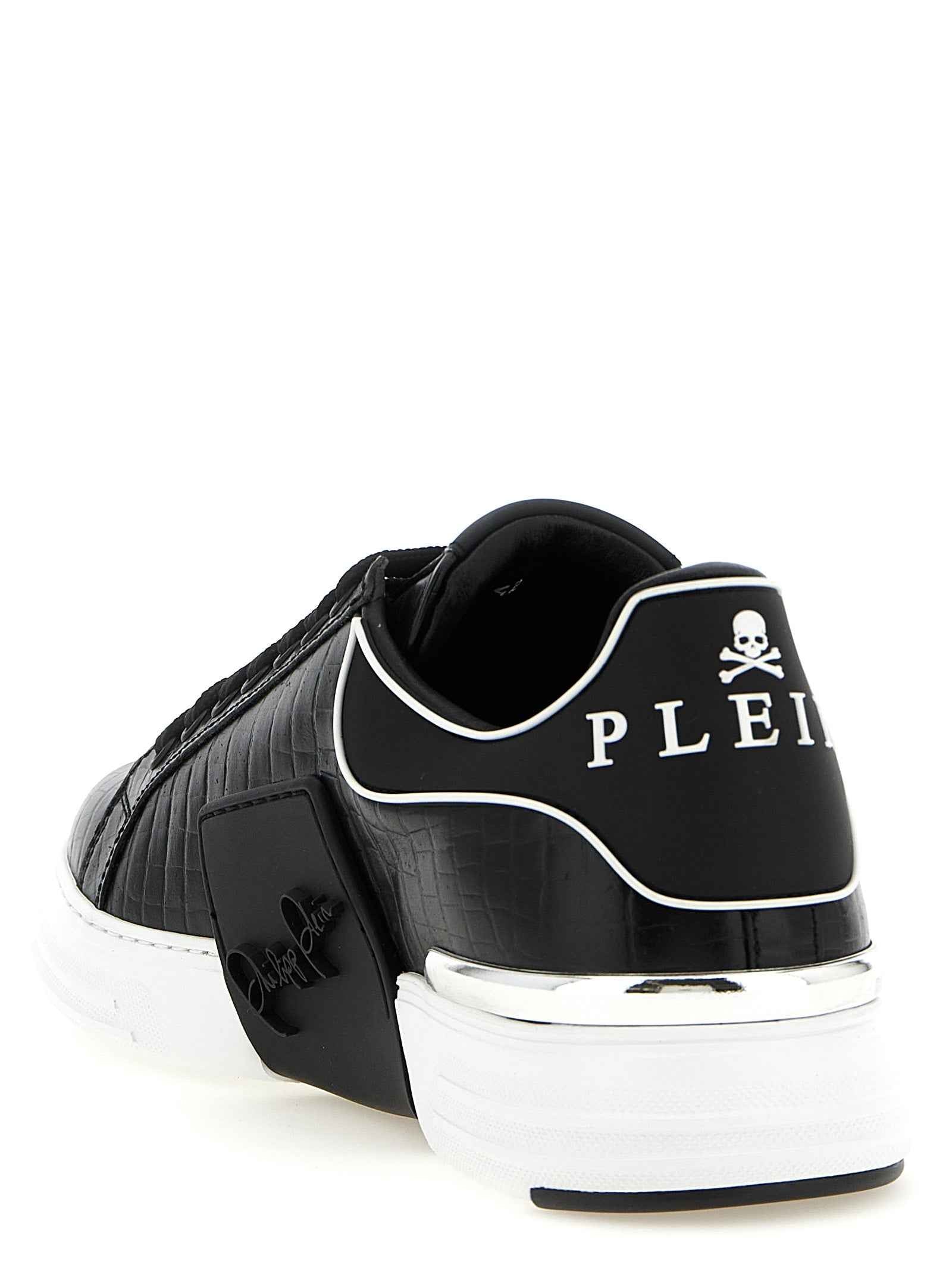 Black Cowhide Low Top Sneakers