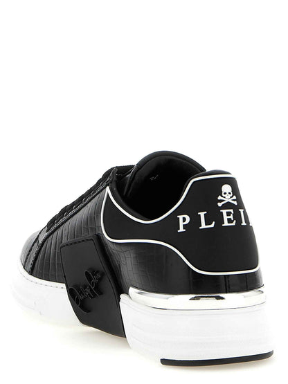 Black Cowhide Low Top Sneakers