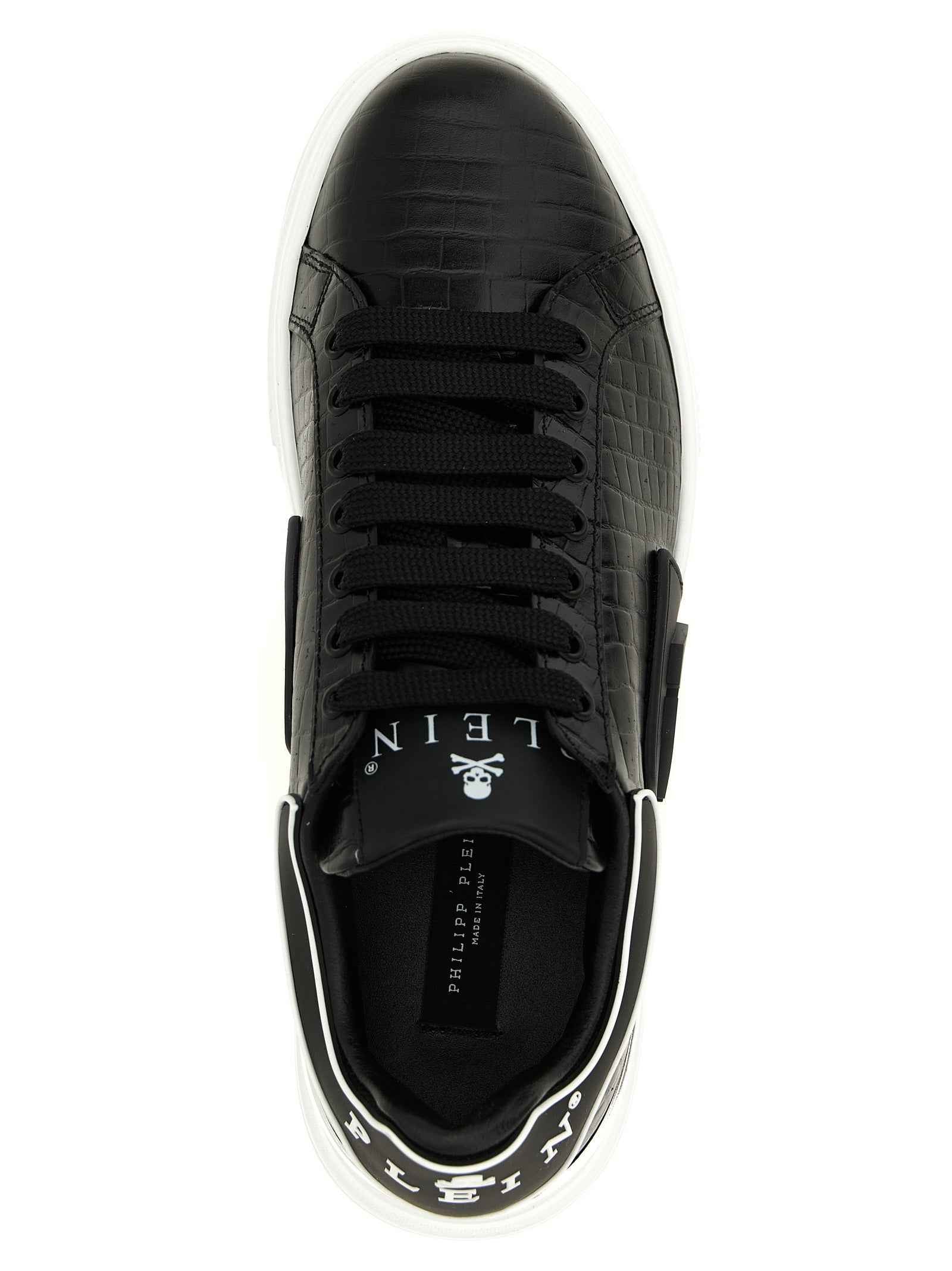 Black Cowhide Low Top Sneakers