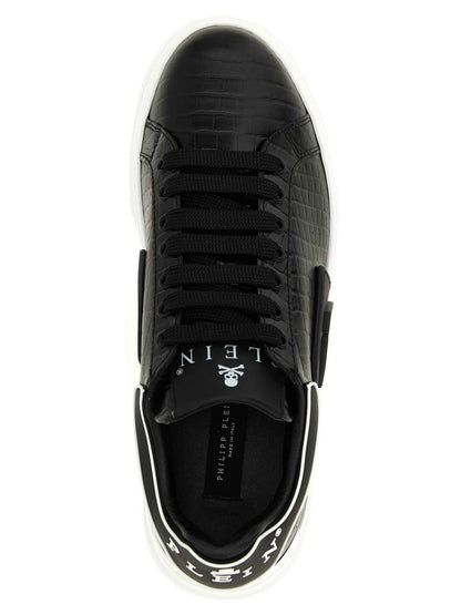 Black Cowhide Low Top Sneakers