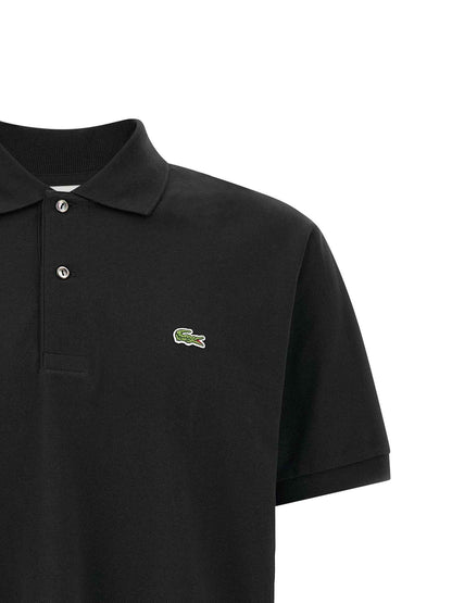 Black Cotton Polo Shirt