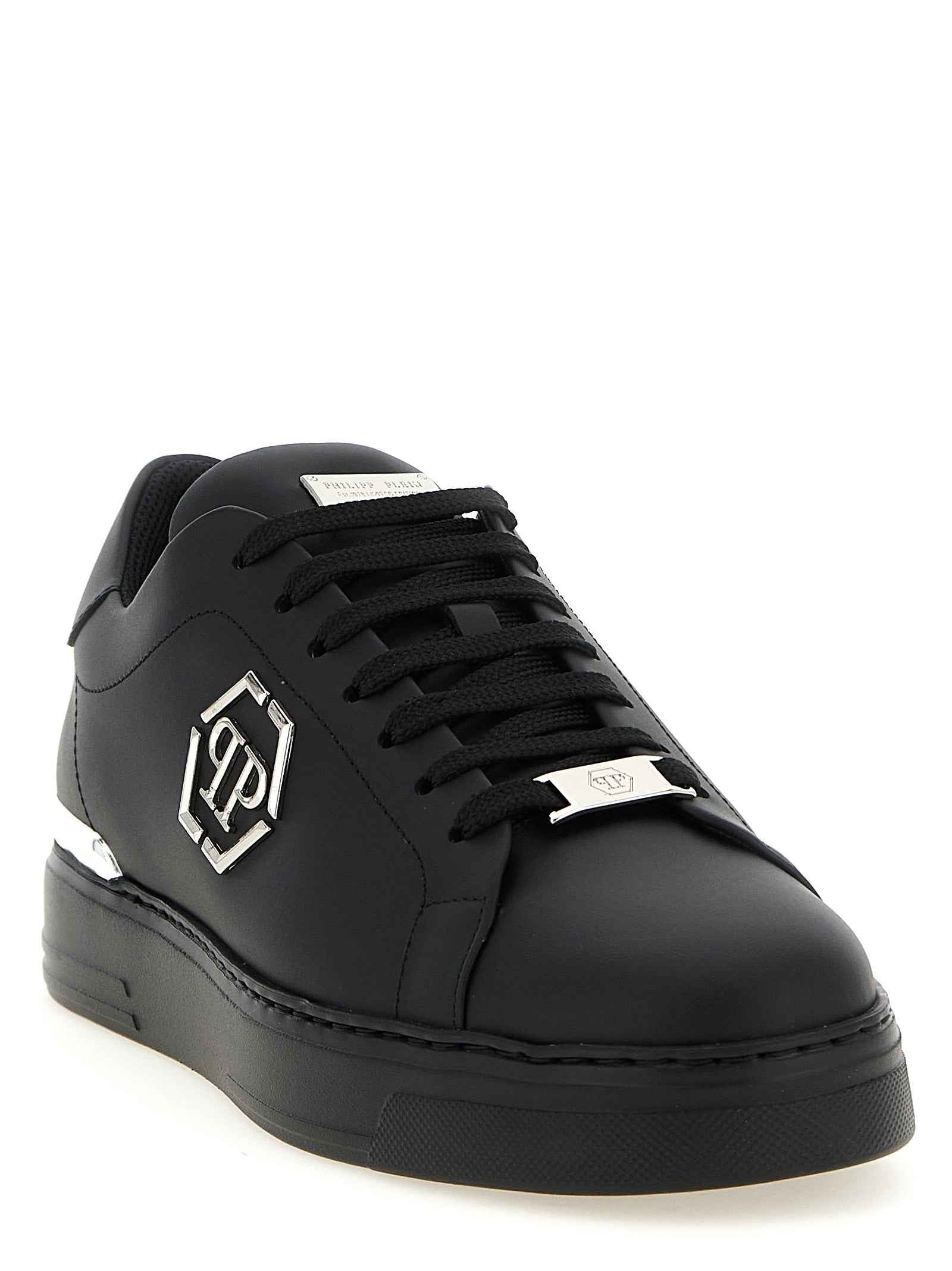 Black Calfskin Low Top Sneakers