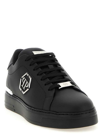 Black Calfskin Low Top Sneakers