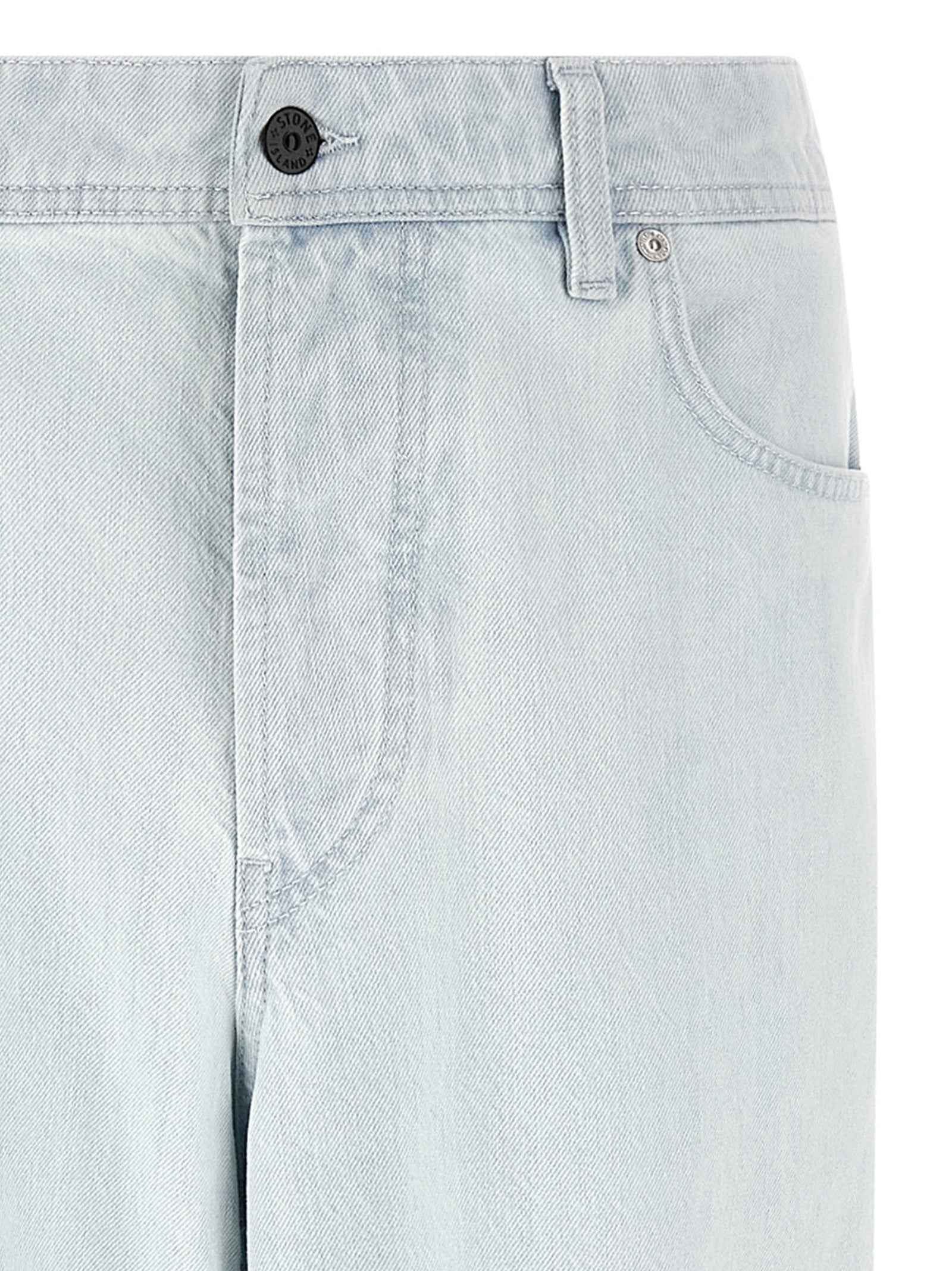 Blue Cotton Straight-Leg Jeans