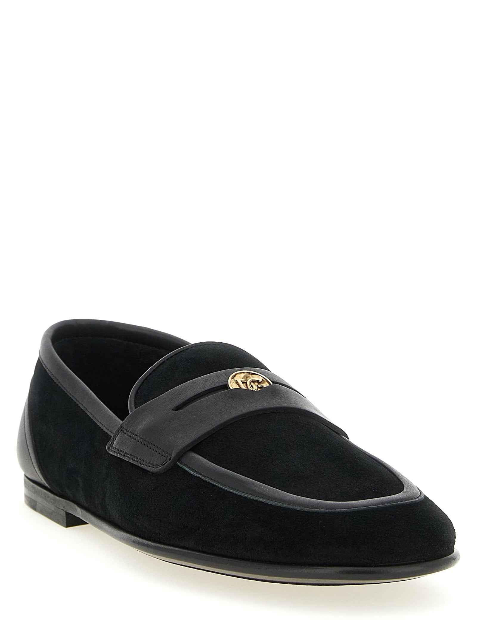 Black Calfskin Slip-On Loafers