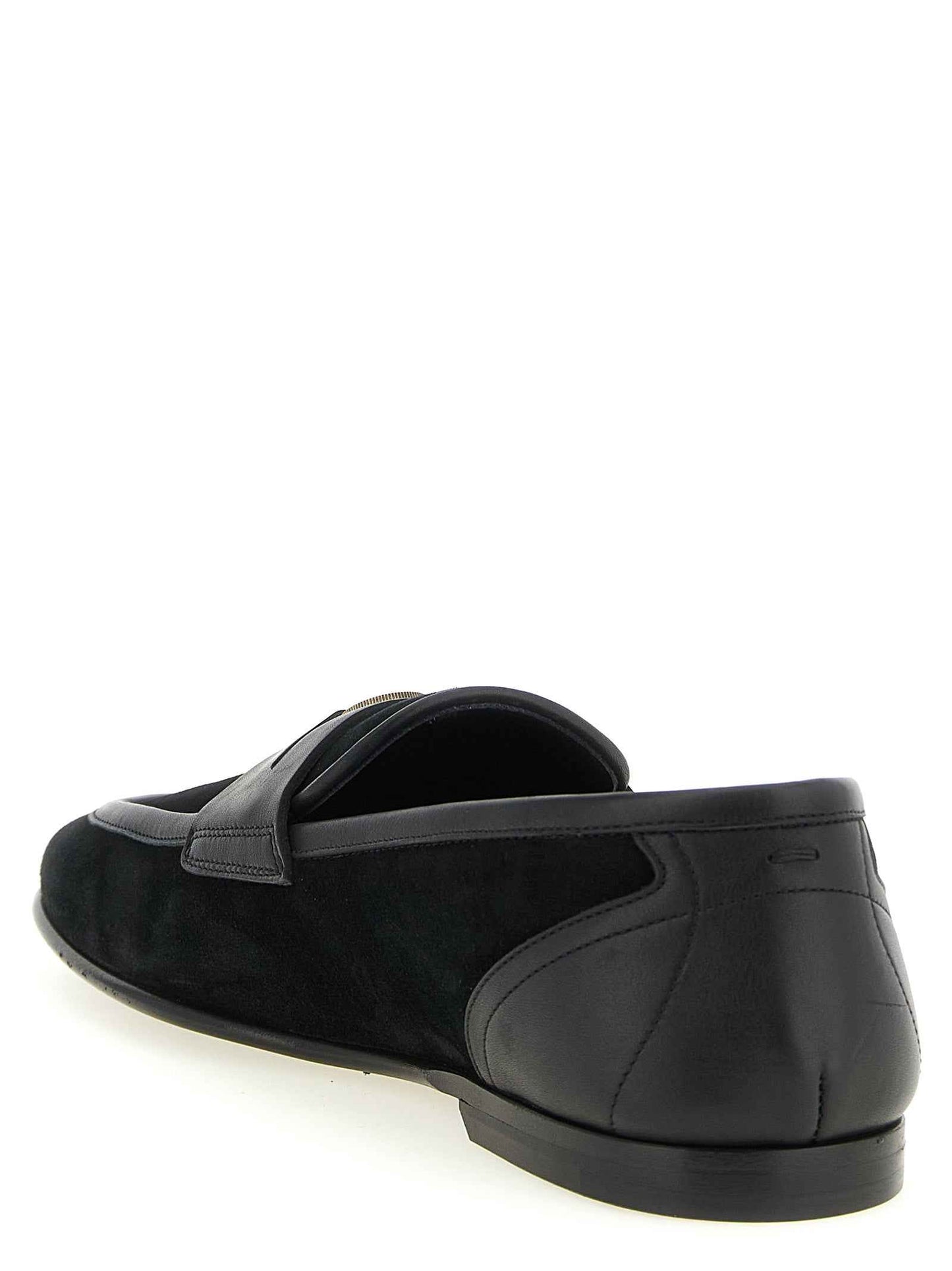 Black Calfskin Slip-On Loafers