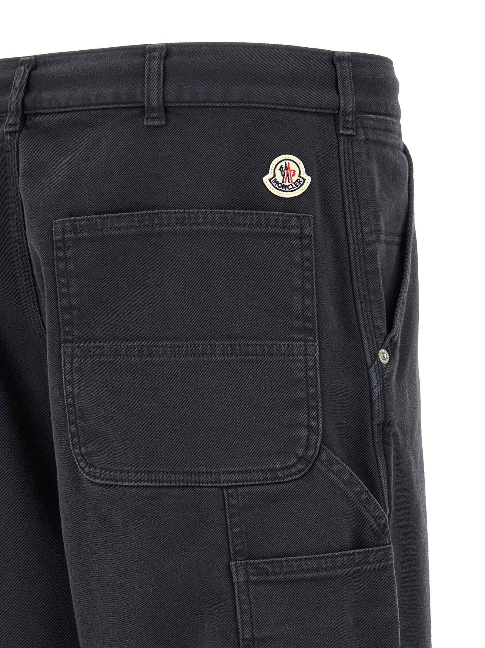 Blue Cotton Cargo Pants