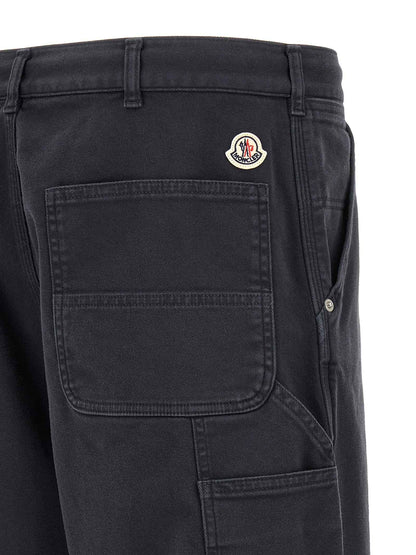 Blue Cotton Cargo Pants