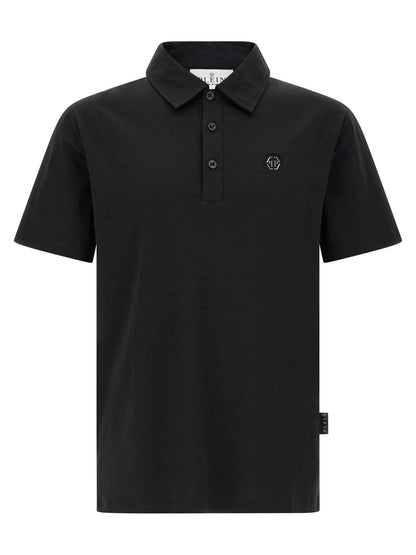 Black Cotton Polo Shirt