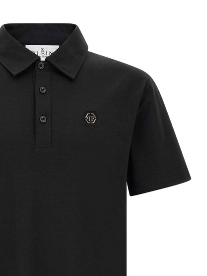 Black Cotton Polo Shirt