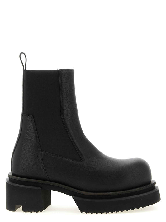 Black Goatskin Ankle Boots
