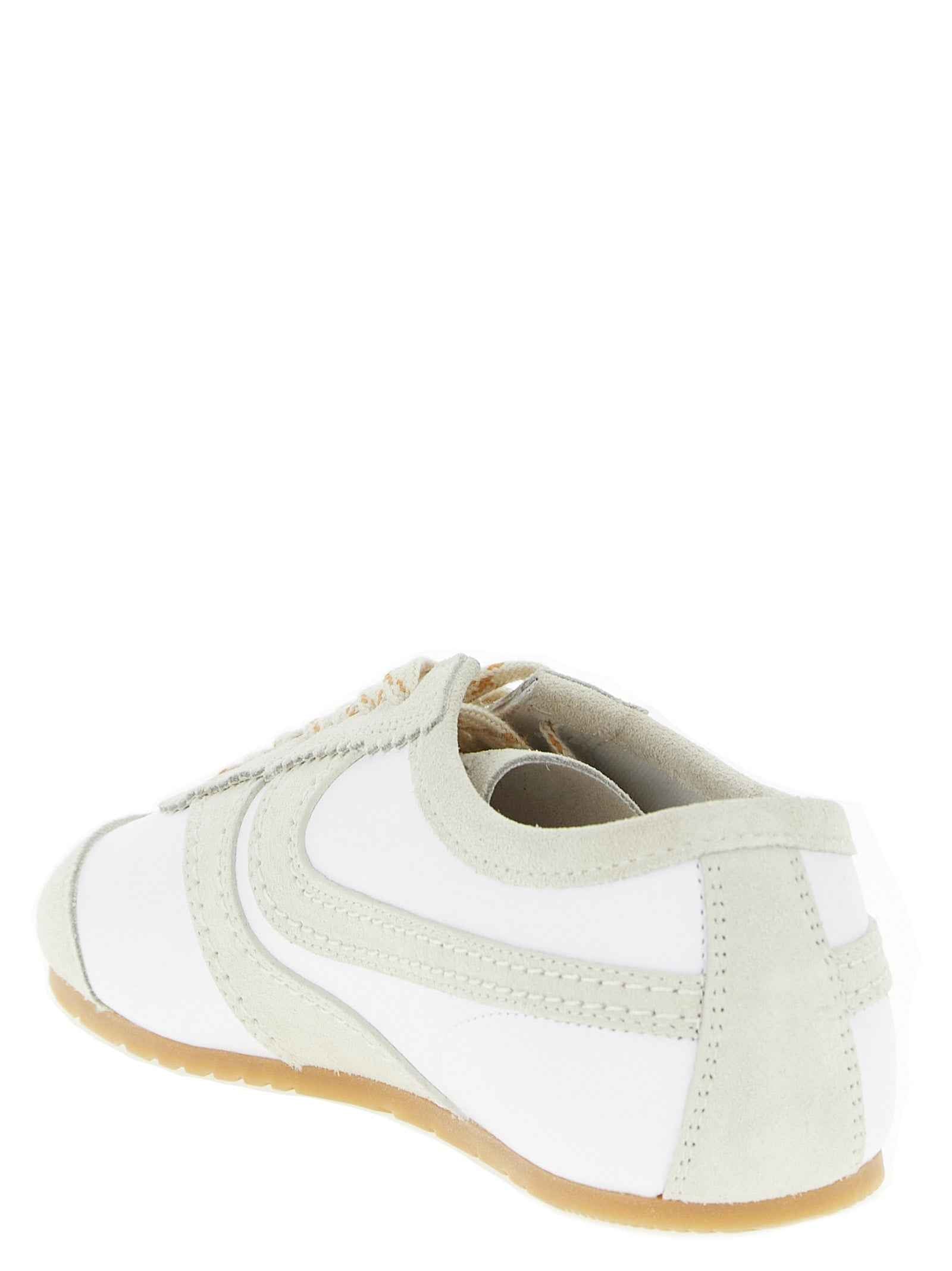 Beige Cowhide Low Top Sneakers