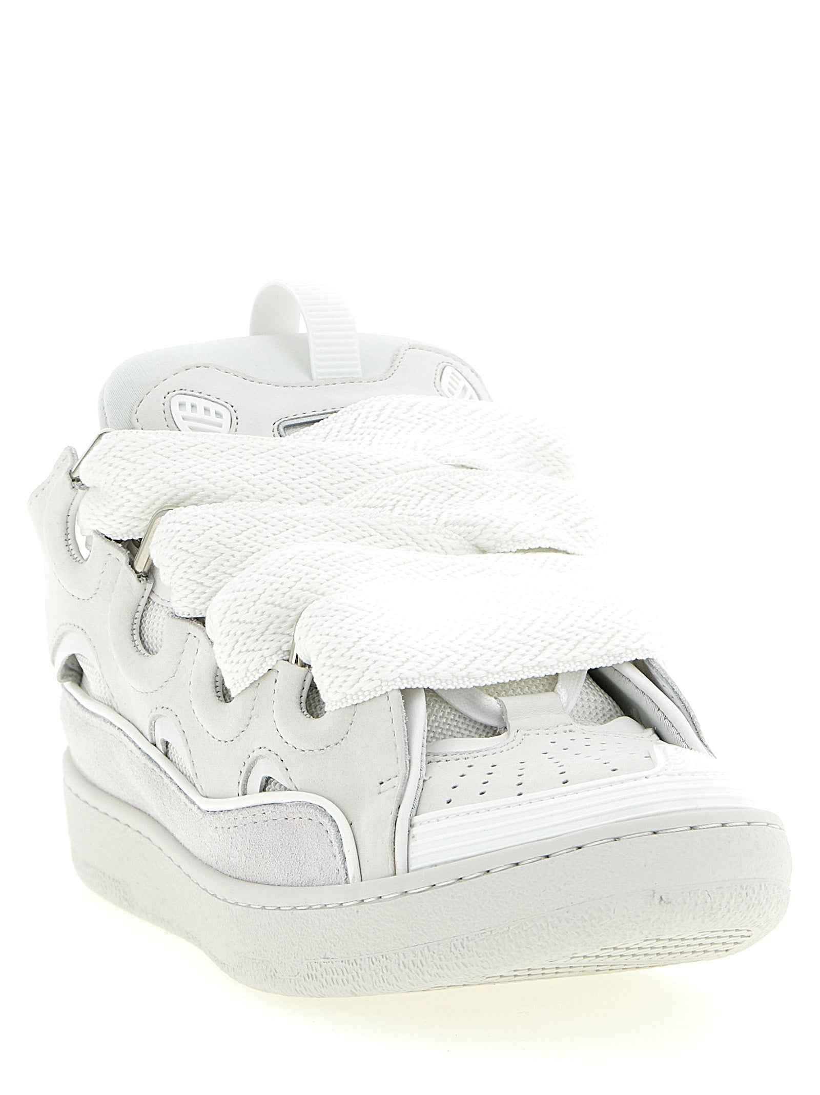White Calfskin Chunky Sneakers
