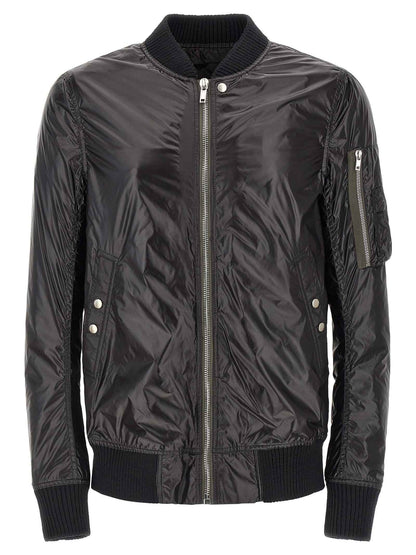 Black Nylon Bomber