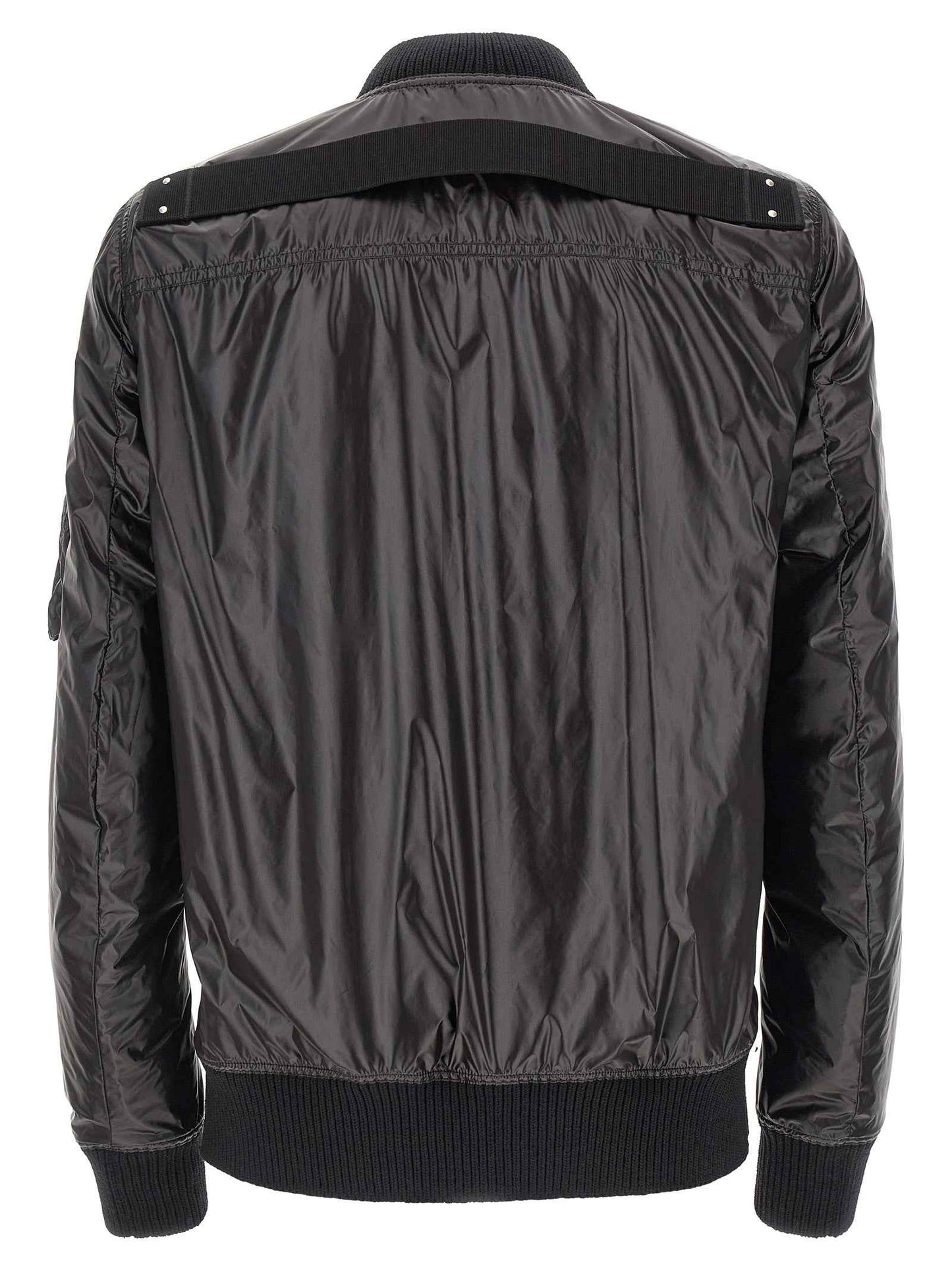 Black Nylon Bomber