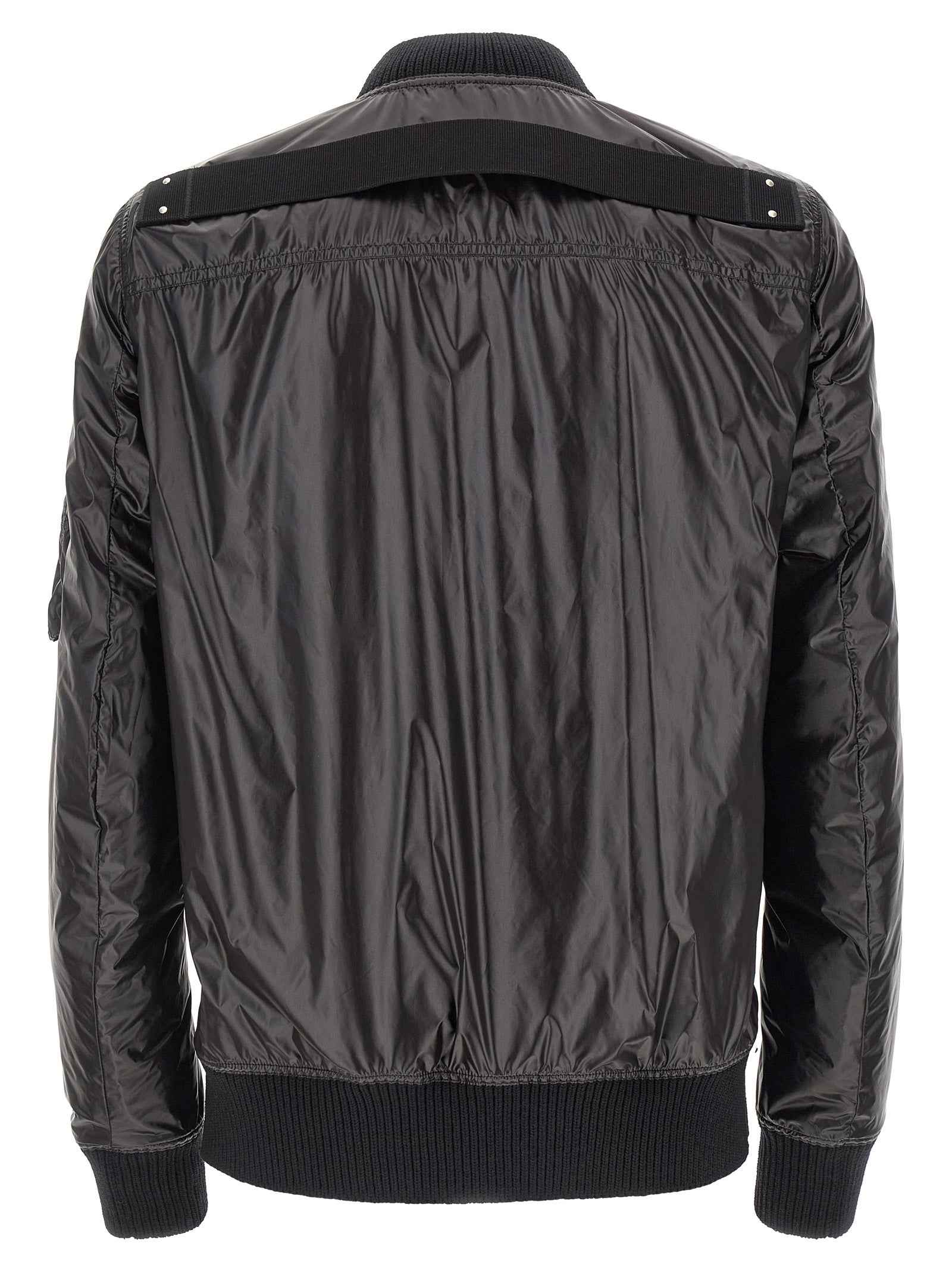 Black Nylon Bomber
