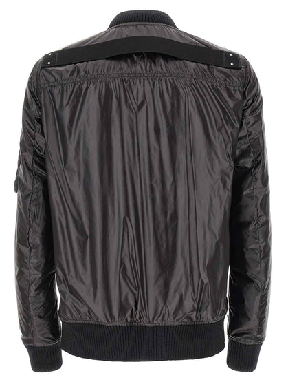 Black Nylon Bomber