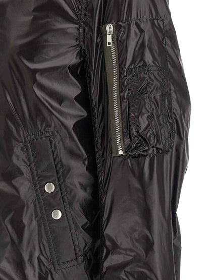 Black Nylon Bomber