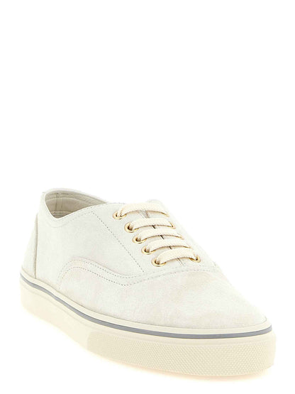 Beige Calfskin Low Top Sneakers