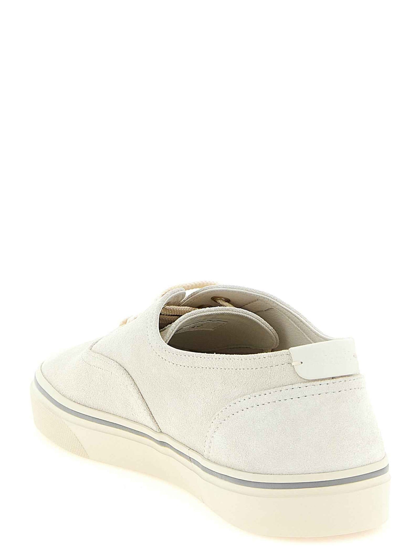 Beige Calfskin Low Top Sneakers