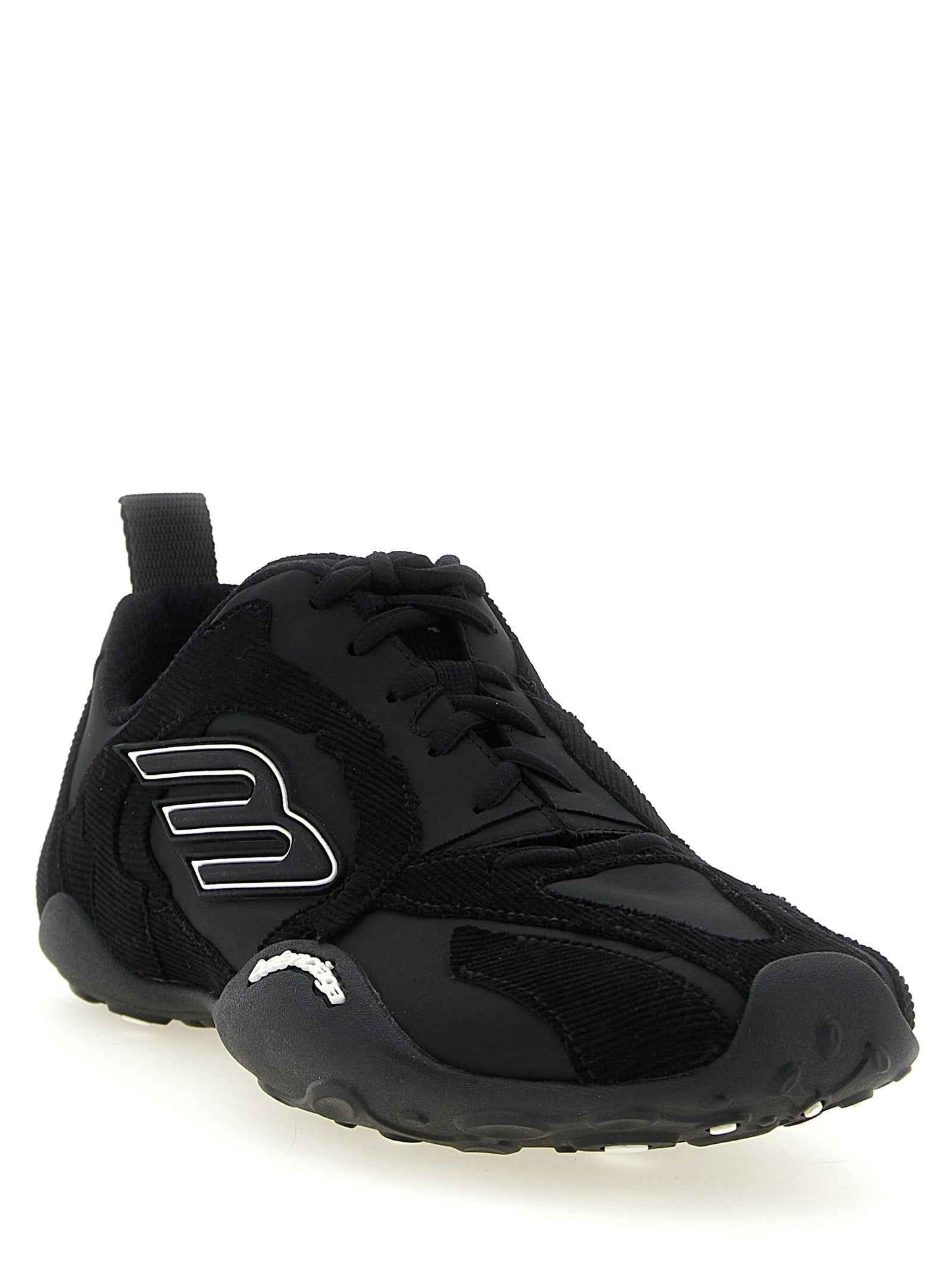 Black Polyester Athletic Sneakers
