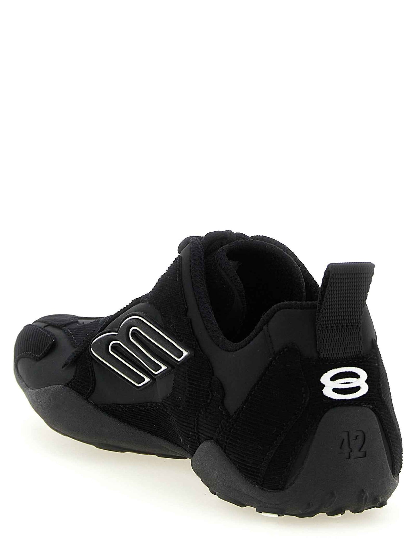 Black Polyester Athletic Sneakers