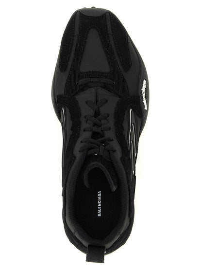 Black Polyester Athletic Sneakers