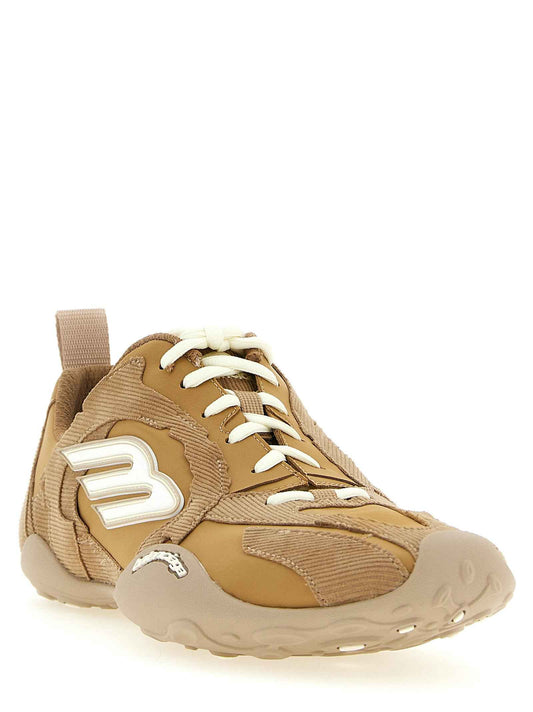 Beige Polyester Athletic Sneakers