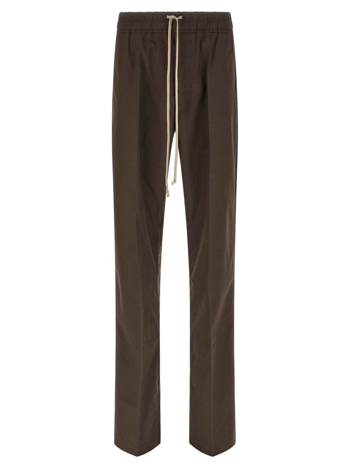 Brown Cotton Casual Pants