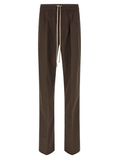 Brown Cotton Casual Pants