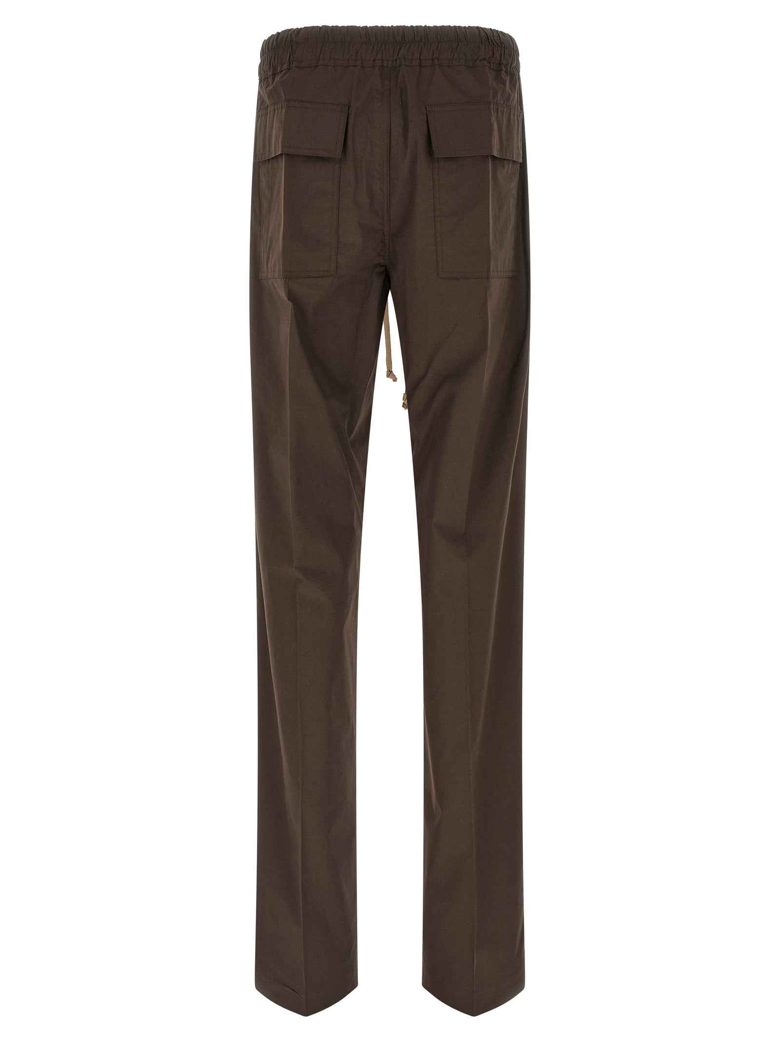 Brown Cotton Casual Pants